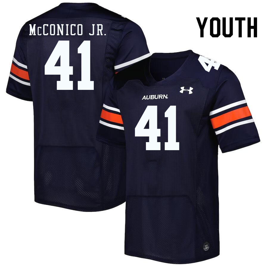 Youth #41 Greg McConico Jr. Auburn Tigers College Football Jerseys Stitched-Navy